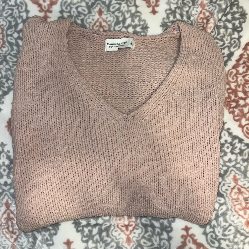 NWT Abercrombie & Fitch Soft A&F Collection Outlet Large comfy pink sweater - Picture 3 of 7
